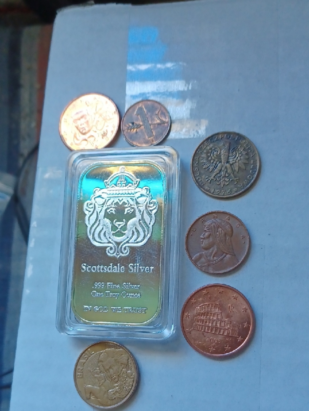 Scottsdale Silver 1 Ounce Plated Ingot Bar&Coins